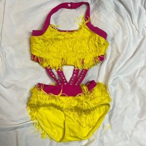 Yellow and pink dance costume